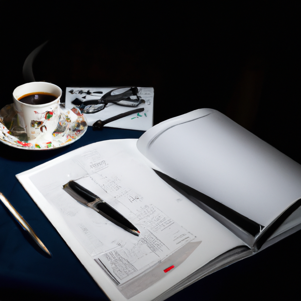 Coach writing reflective notes after session at a minimal desk with coffee